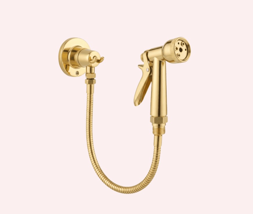 Wall-Mounted Brass Jet Spray for Toilets and Bathrooms, High Pressure Water Cleaning Spray with Durable Wall Bracket, Corrosion-Resistant Brass Jet Nozzle